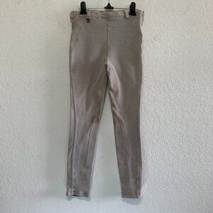 On Course Womens 26 Breeches Knee Patch Riding Pants Stretch Pull On Beige